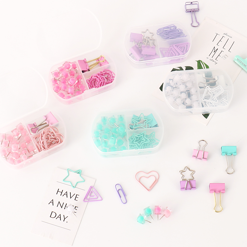 Binder Clip Assorted - TUTU coloful Binder clips push pins