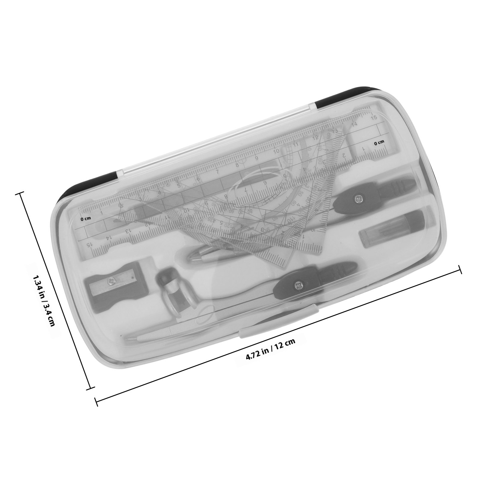 1SET Geometry Protractor Ruler - Compass Geometry Set 评论和价格