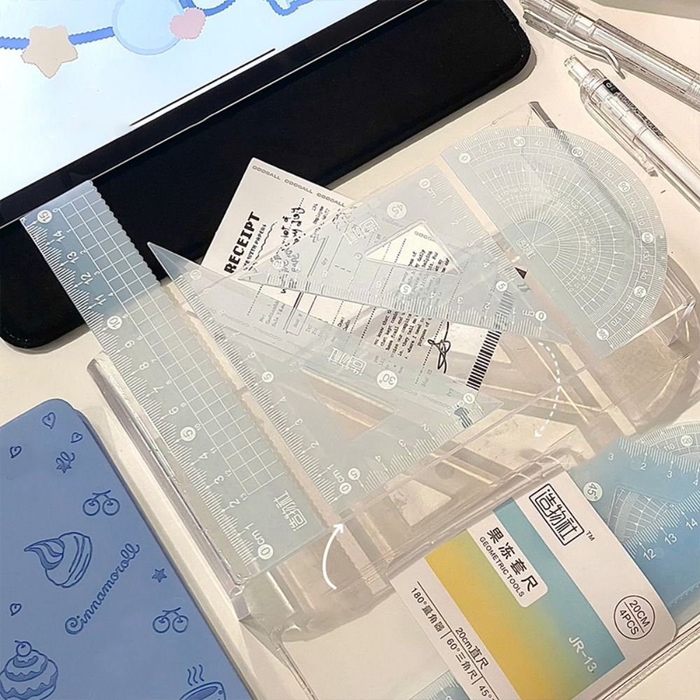4PCS/Set Multifunctional 15/20 - Ruler Set Transparent 评论和价格