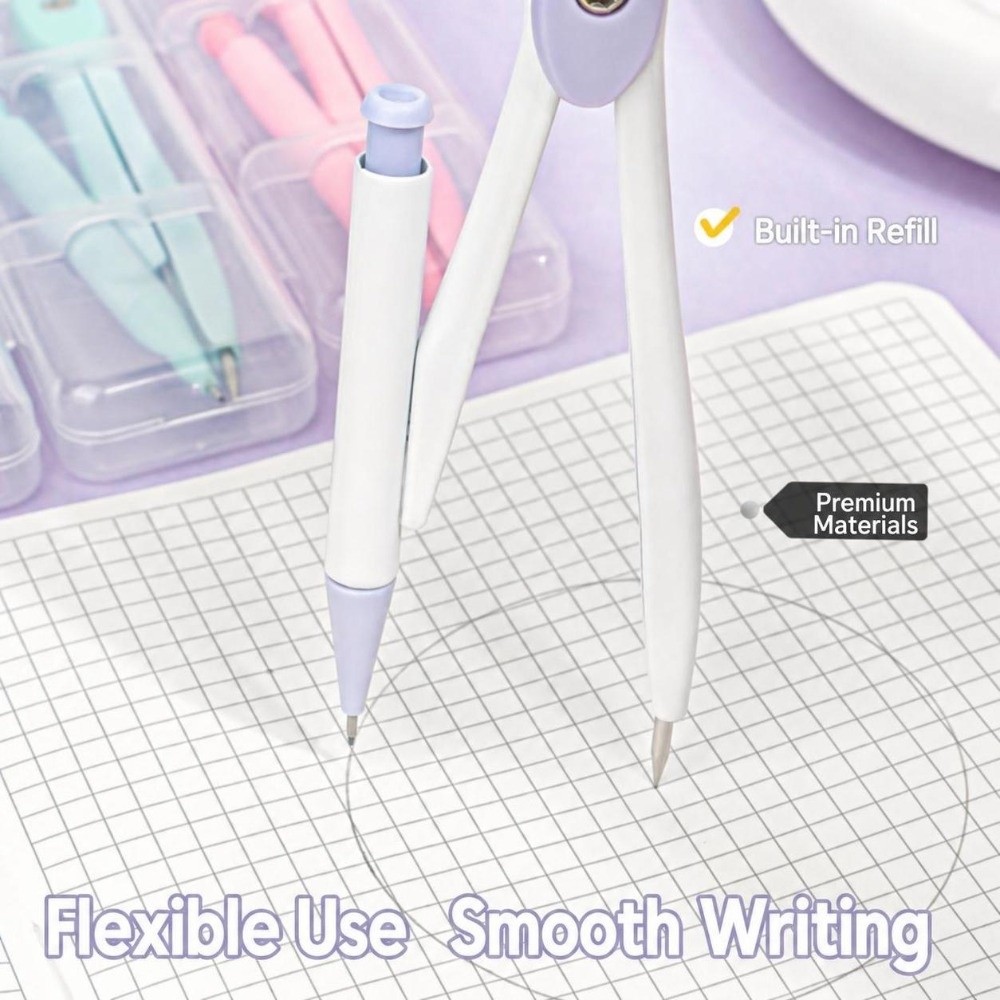 Portable Metal Drawing Compass - Compass Geometry Set 评论和价格