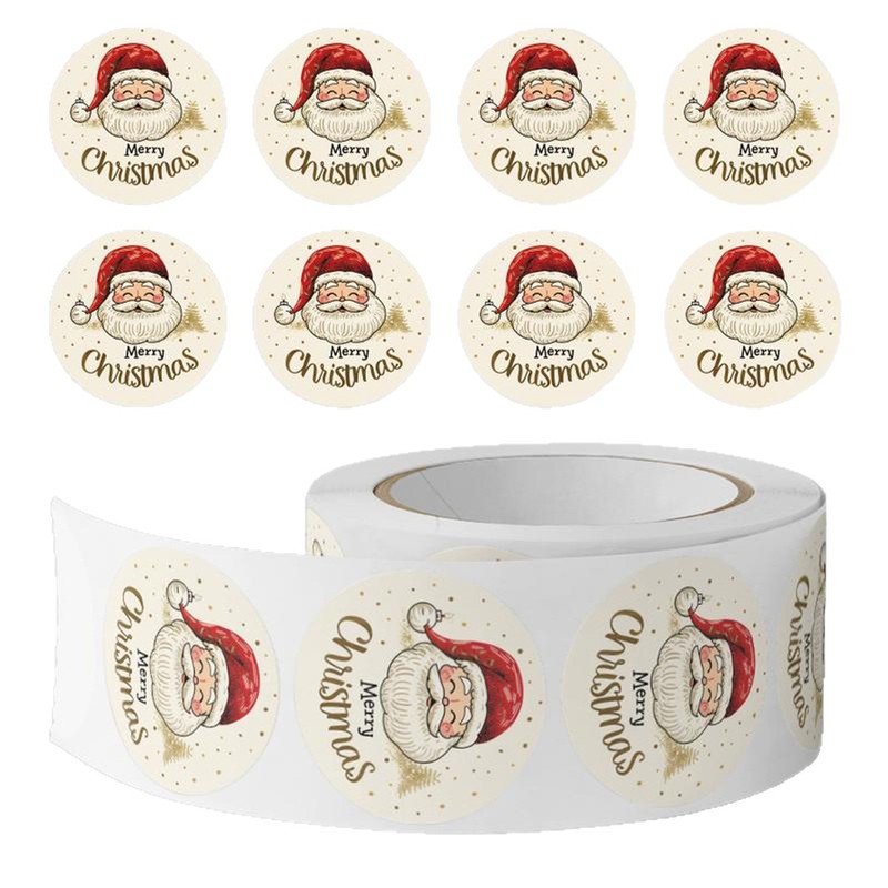 500pcs/Roll Christmas Santa Cl - Sticker Label Roll 评论和价格